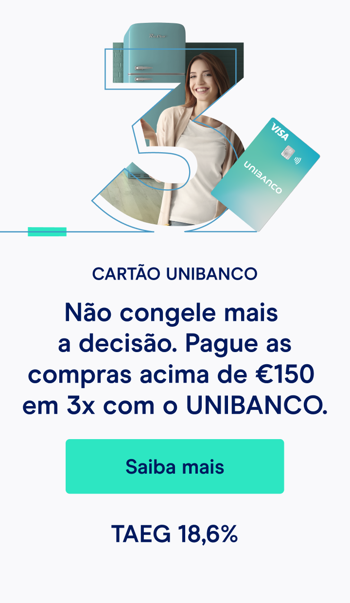Cartão de crédito Unibanco - Trividir as compras em 3x