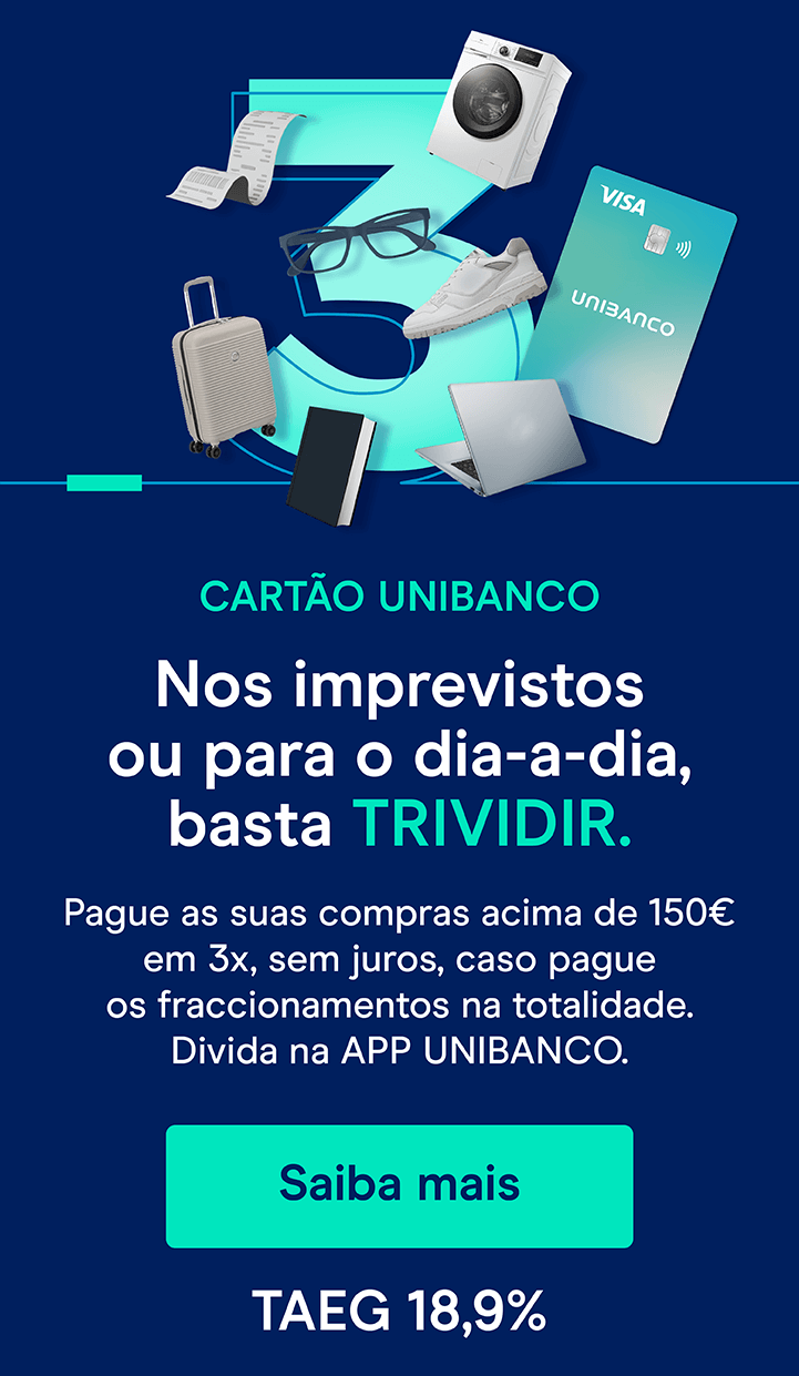 Número três com fundo de praia e sobreposição do cartão unibanco