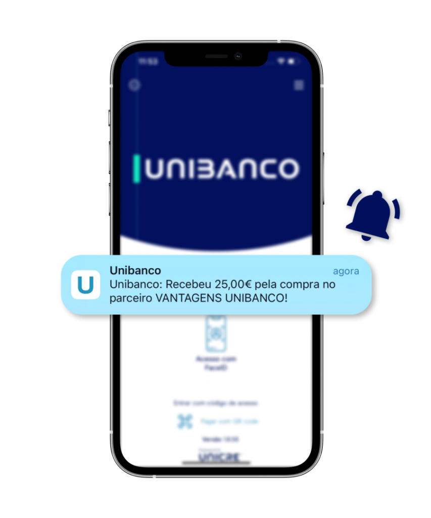 Notificação app Unibanco Vantagens