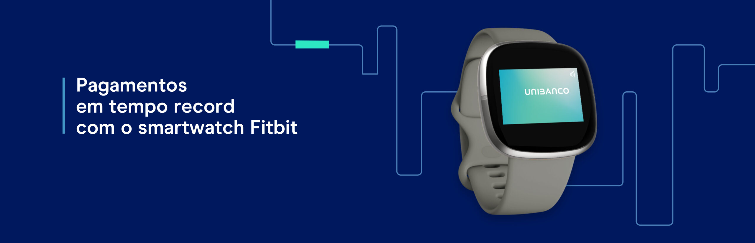 Smartwatch com cartão de crédito UNIBANCO na Wallet Fitbit Pay