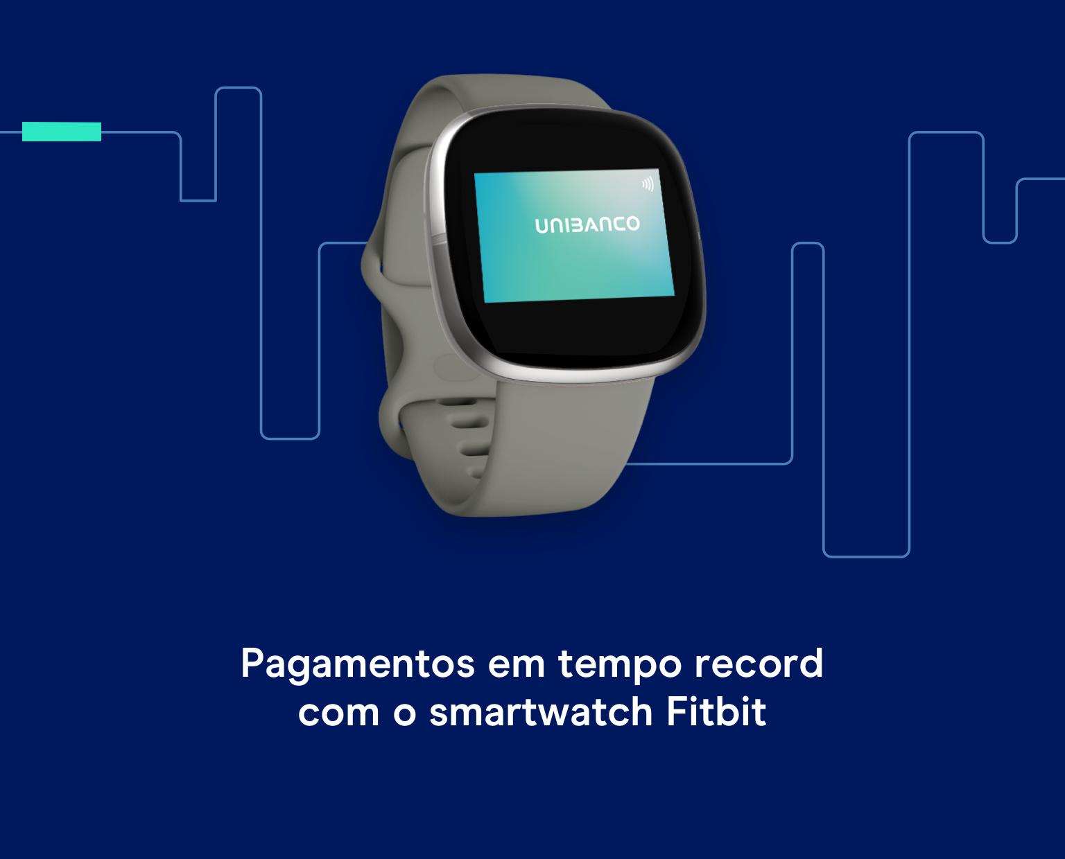 Smartwatch com cartão de crédito UNIBANCO na Wallet Fitbit Pay