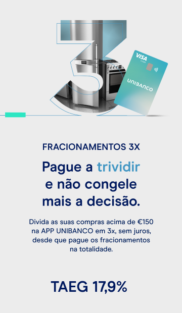 Cartão de crédito Unibanco fracionamento em 3 vezes sem juros
