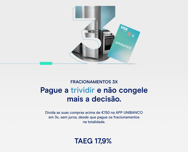 Cartão de crédito Unibanco fracionamento em 3 vezes sem juros